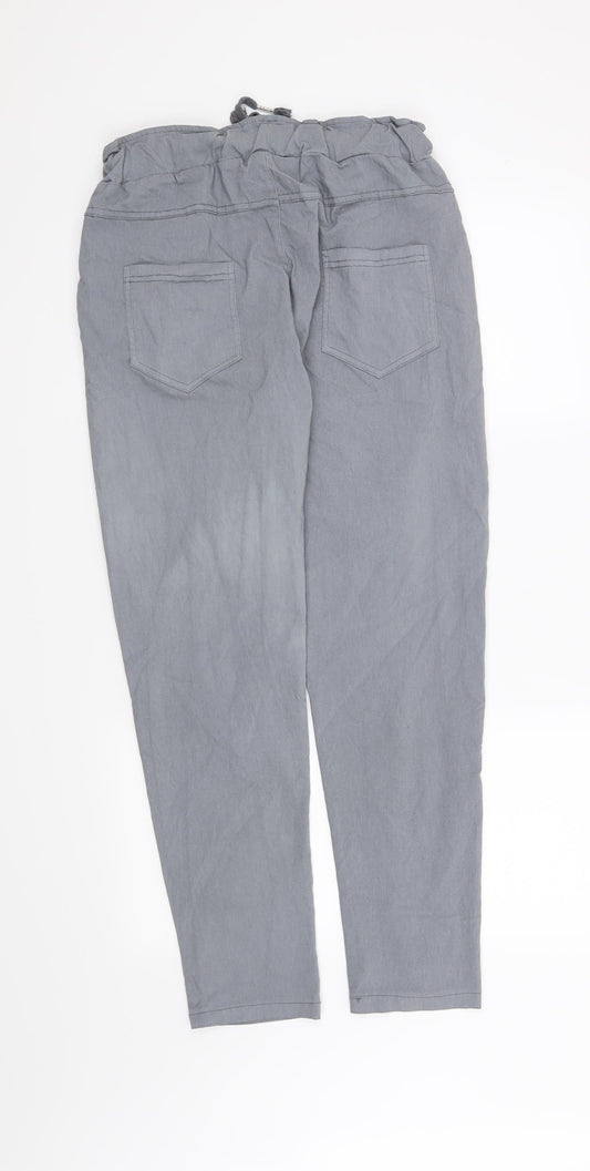Womens UK Size L Preworn Regular Fit Grey Trousers