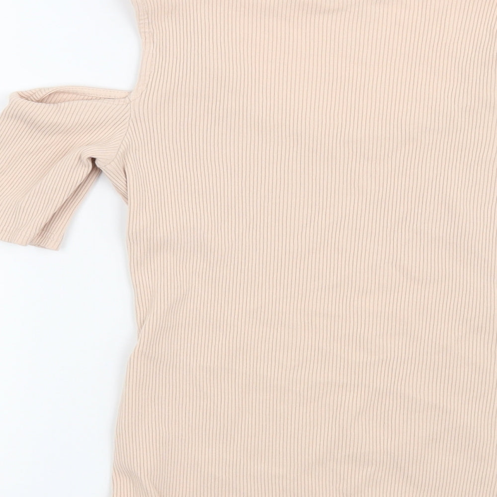 Womens UK Size M H&M Beige Basic T-Shirt