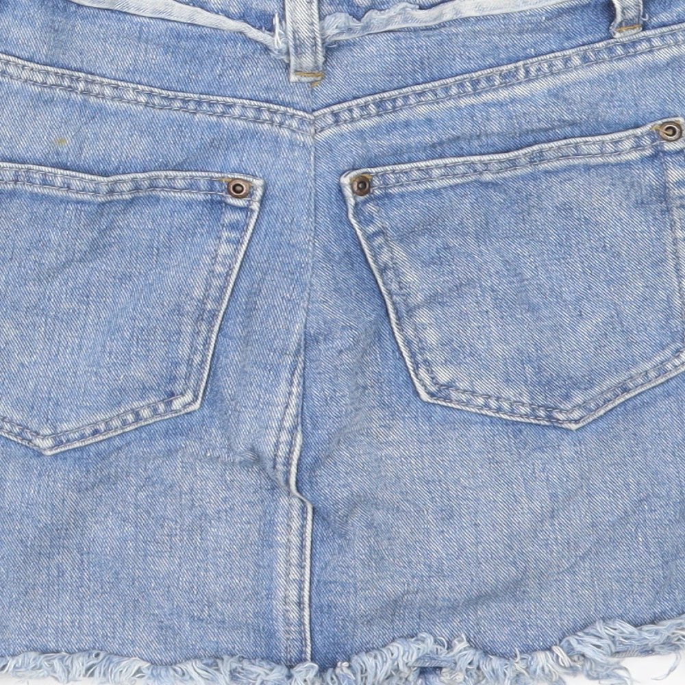 Boohoo Womens Blue Denim A-Line Skirt Size 6