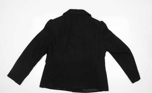 Womens UK Size 12 Preworn Black Overcoat