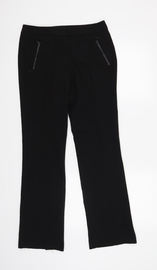 Womens UK Size 6 F&F Regular Fit Black Trousers