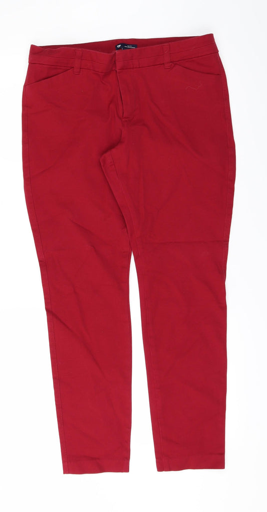 Womens UK Size 10 Gap Regular Fit Straight Red Jeans