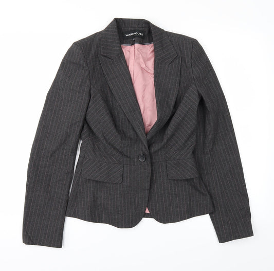 Womens UK Size 8 Warehouse Grey Overcoat