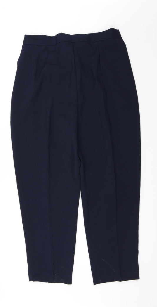 Womens UK Size 23 Preworn Regular Fit Blue Trousers