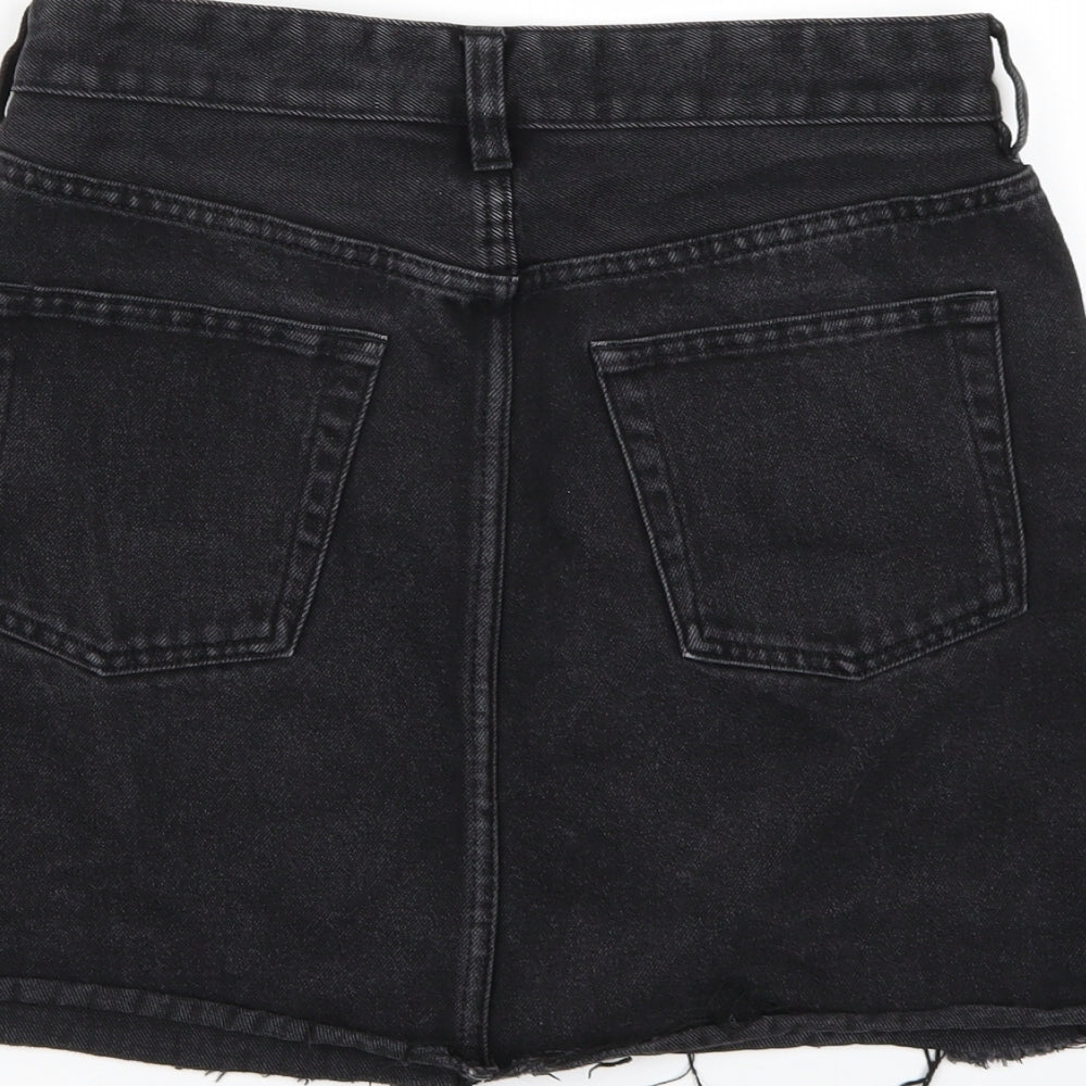 &DENIM Womens Black Denim A-Line Skirt Size 8