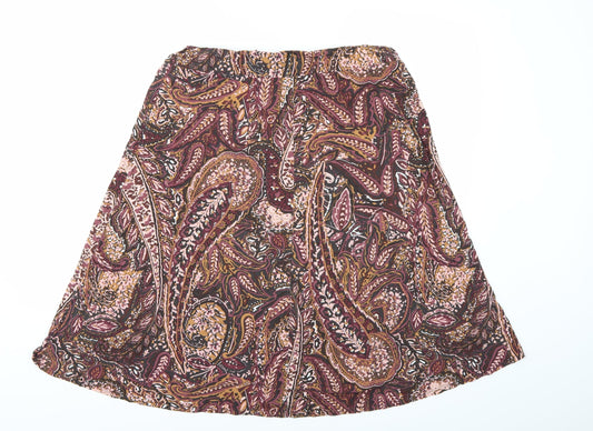 Classic  Womens Multicoloured Paisley  A-Line Skirt