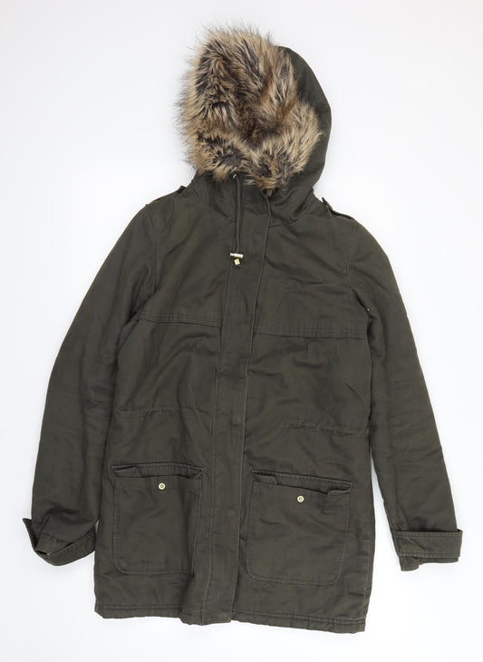 Womens UK Size 8 Dorothy Perkins Green Rain Coat