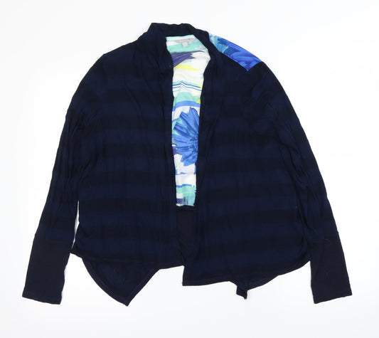 Per Una Womens Blue Floral Cardigan Jumper Size 10