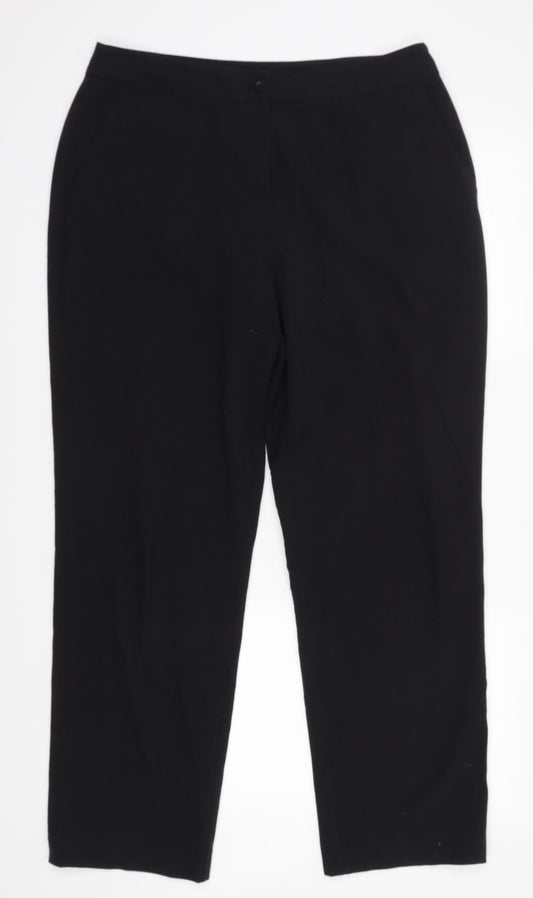 Womens UK Size 14 Tu Regular Fit Black Trousers