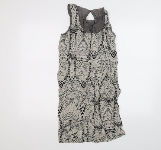 in wear Womens Beige Animal Print Chiffon Tank Dress Size 10