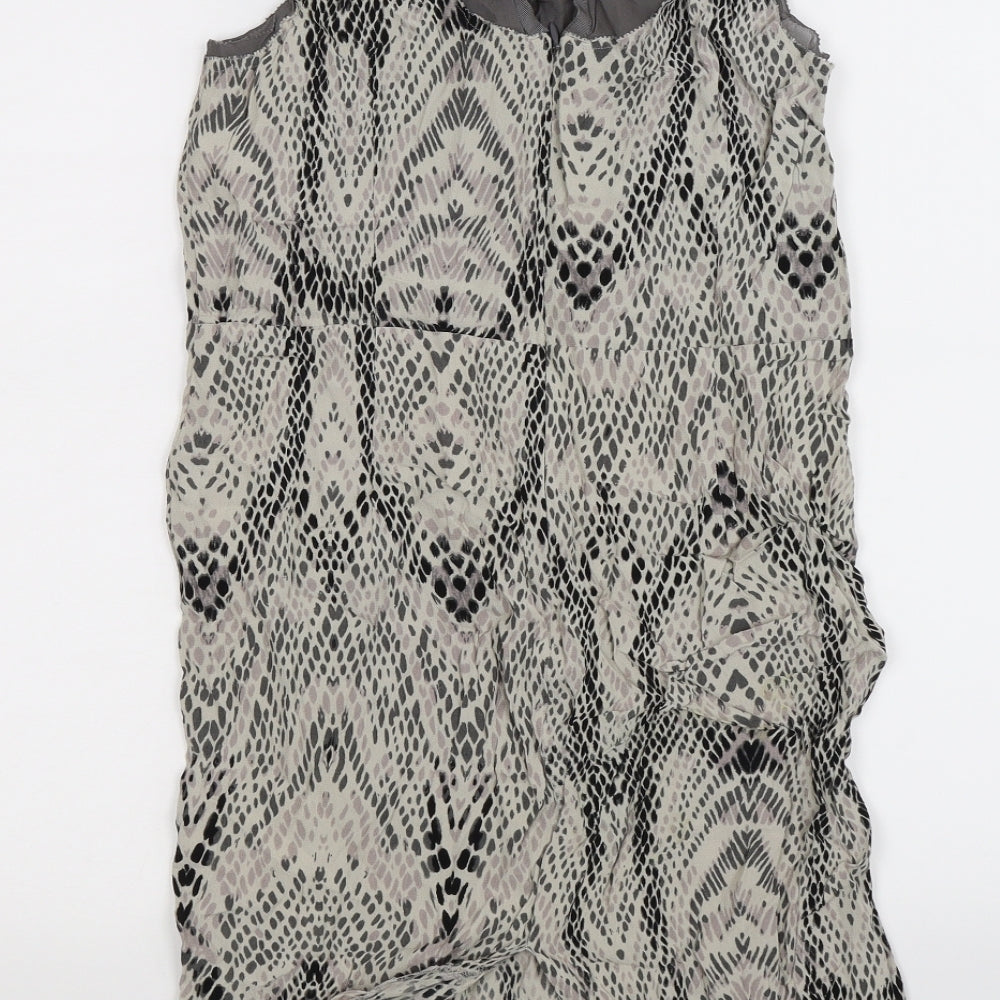 in wear Womens Beige Animal Print Chiffon Tank Dress Size 10