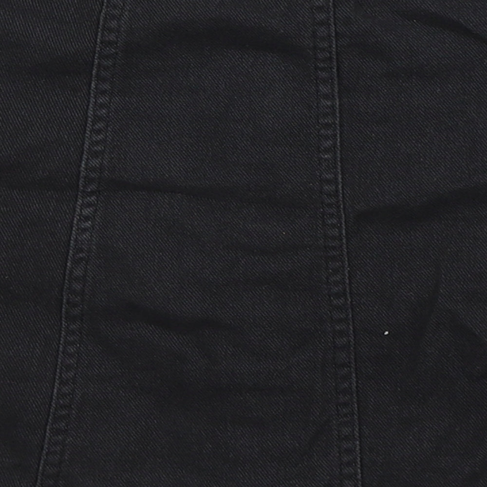 Divided Womens Black Denim A-Line Skirt Size 8