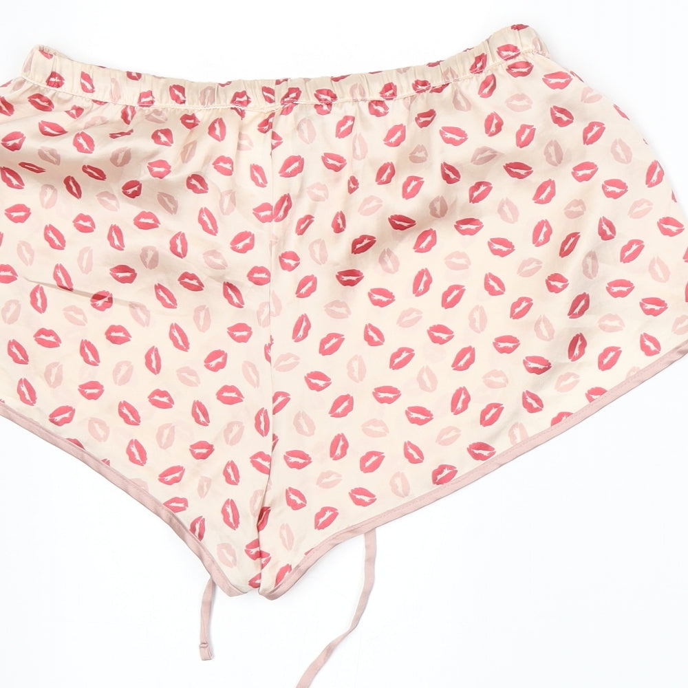 H&M Womens Beige Spotted Hot Pants Shorts Size S