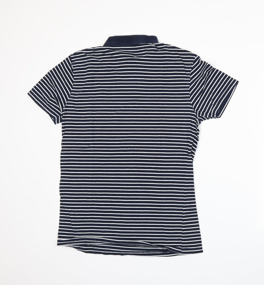 Cedar Wood State Mens Blue Spotted Polo Size S