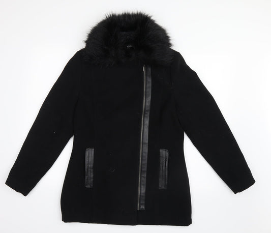 Klass Womens Black Pea Coat Coat Size 10