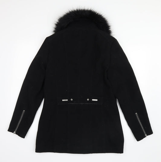 Klass Womens Black Pea Coat Coat Size 10