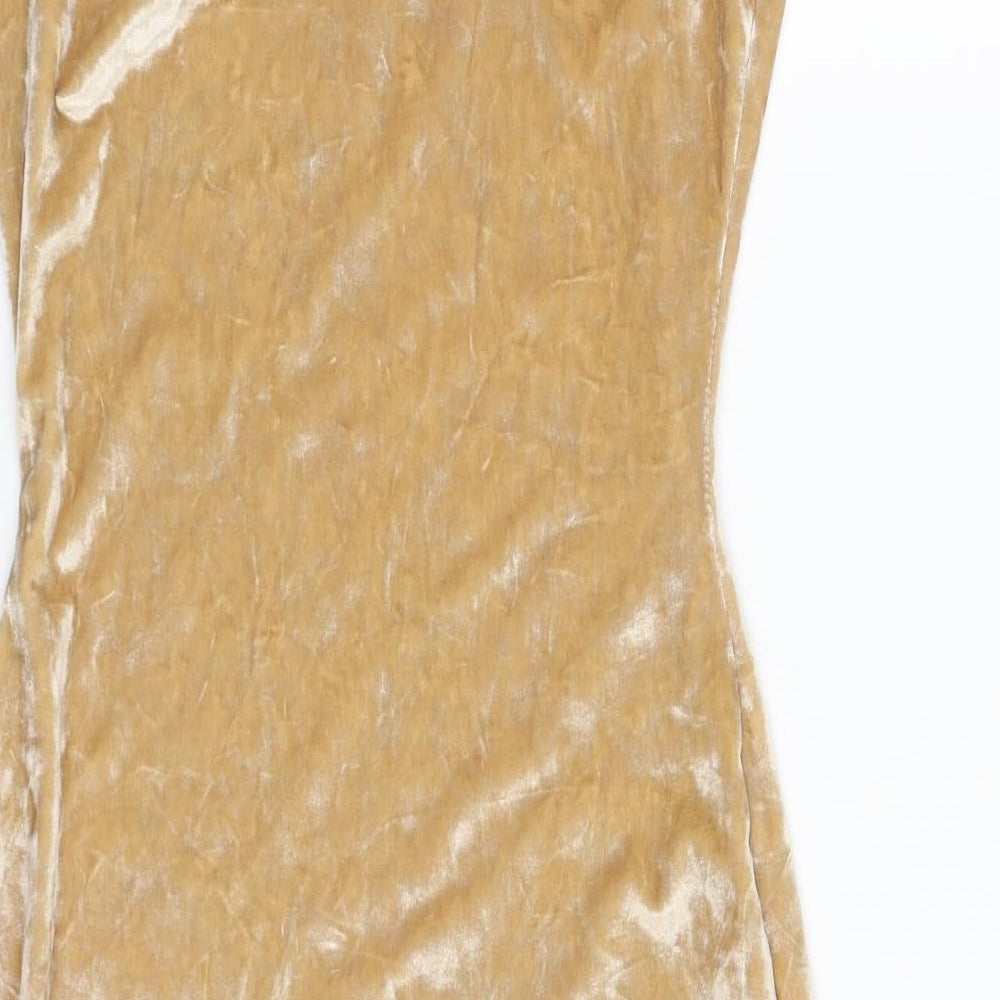 Missguided Womens Yellow Fit & Flare Size 8