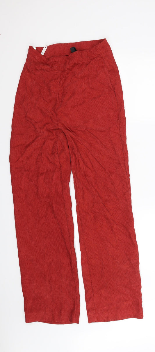 Womens UK Size S SheIn Regular Fit Red Trousers