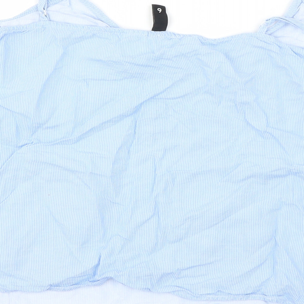 Womens UK Size 6 H&M Blue Cropped Blouse