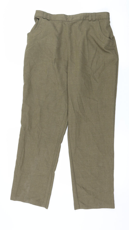 Womens UK Size 30 in Preworn Regular Fit Green Trousers