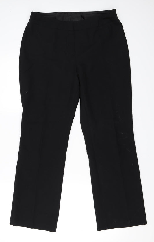 Womens UK Size 12 BHS Regular Fit Black Trousers