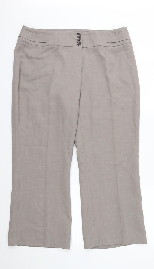 Womens UK Size 16 Debenhams Regular Fit Beige Trousers
