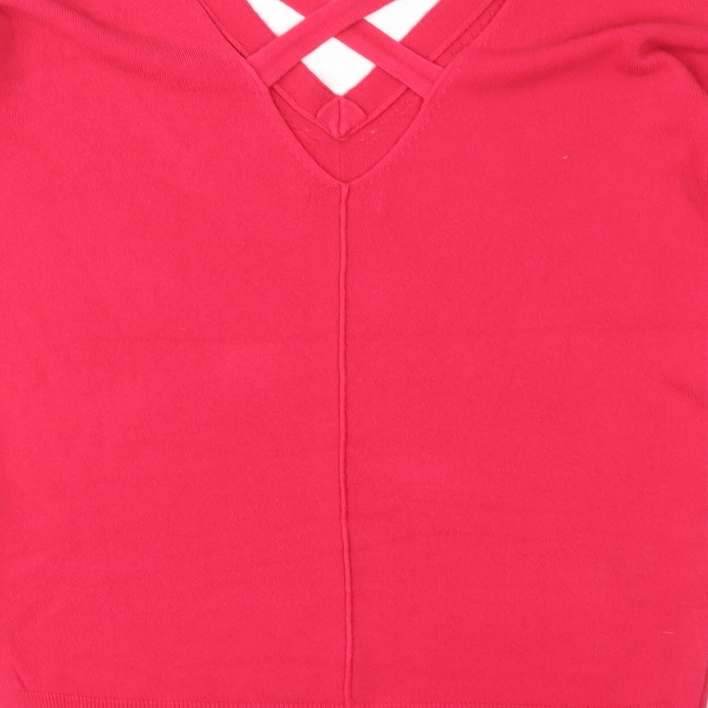 Matalan Womens Pink Knit Pullover Jumper Size 8