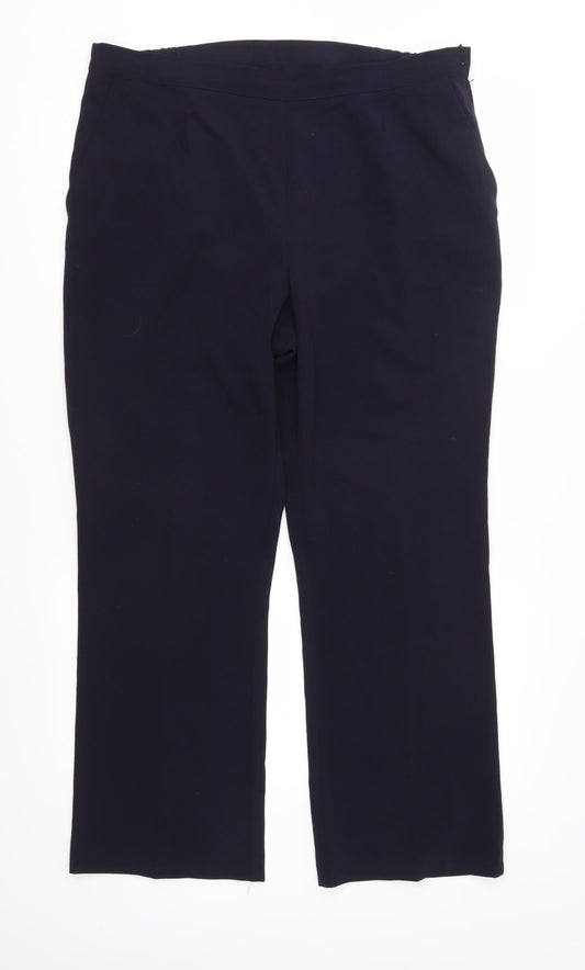 Womens UK Size 16 Warehouse Regular Fit Blue Trousers