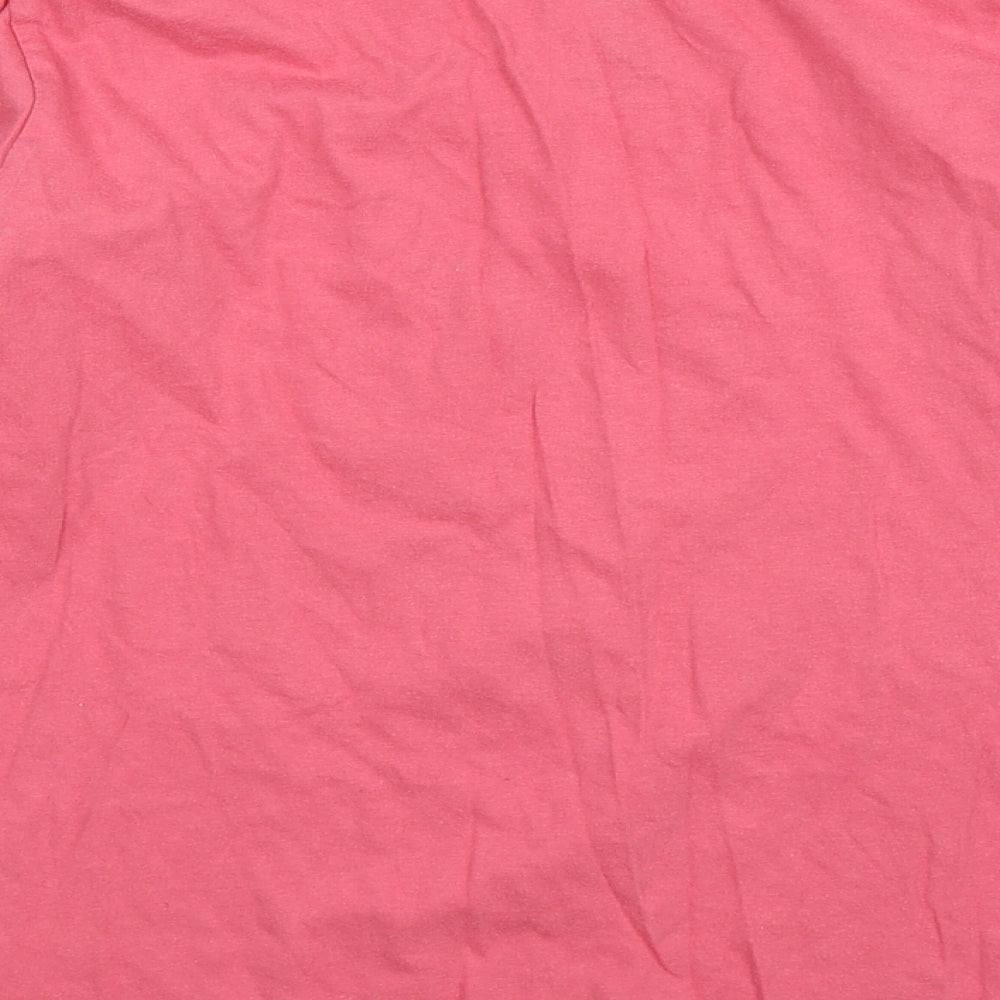 Womens UK Size 8 Disney Pink Basic T-Shirt