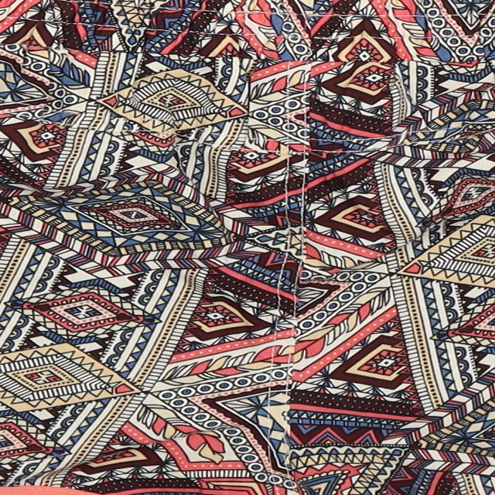 Denim Co Womens Multicoloured Geometric  Hot Pants Shorts Size 10