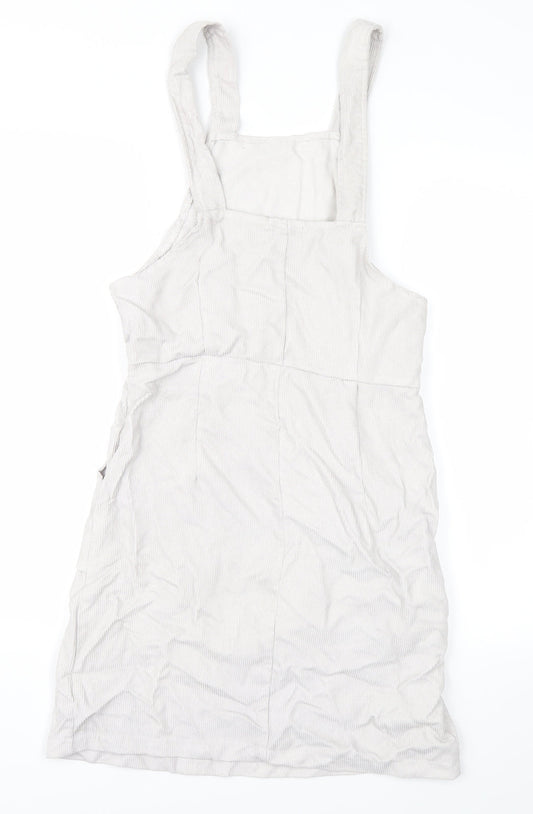 Boohoo Womens White Dungaree One-Piece Size 10