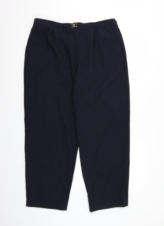 Womens UK Size 20 Classic Regular Fit Blue Trousers