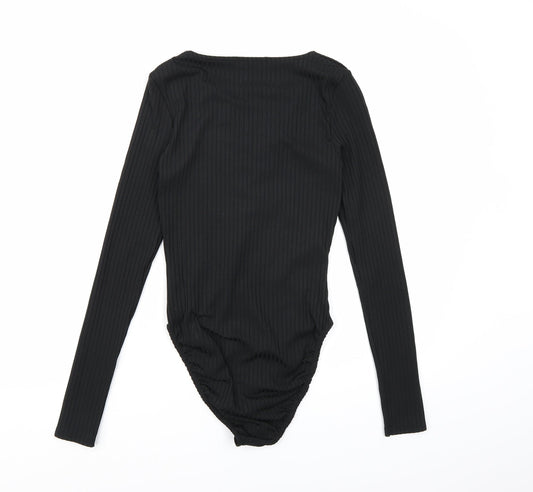 Missguided Womens Black Bodysuit One-Piece Size 8