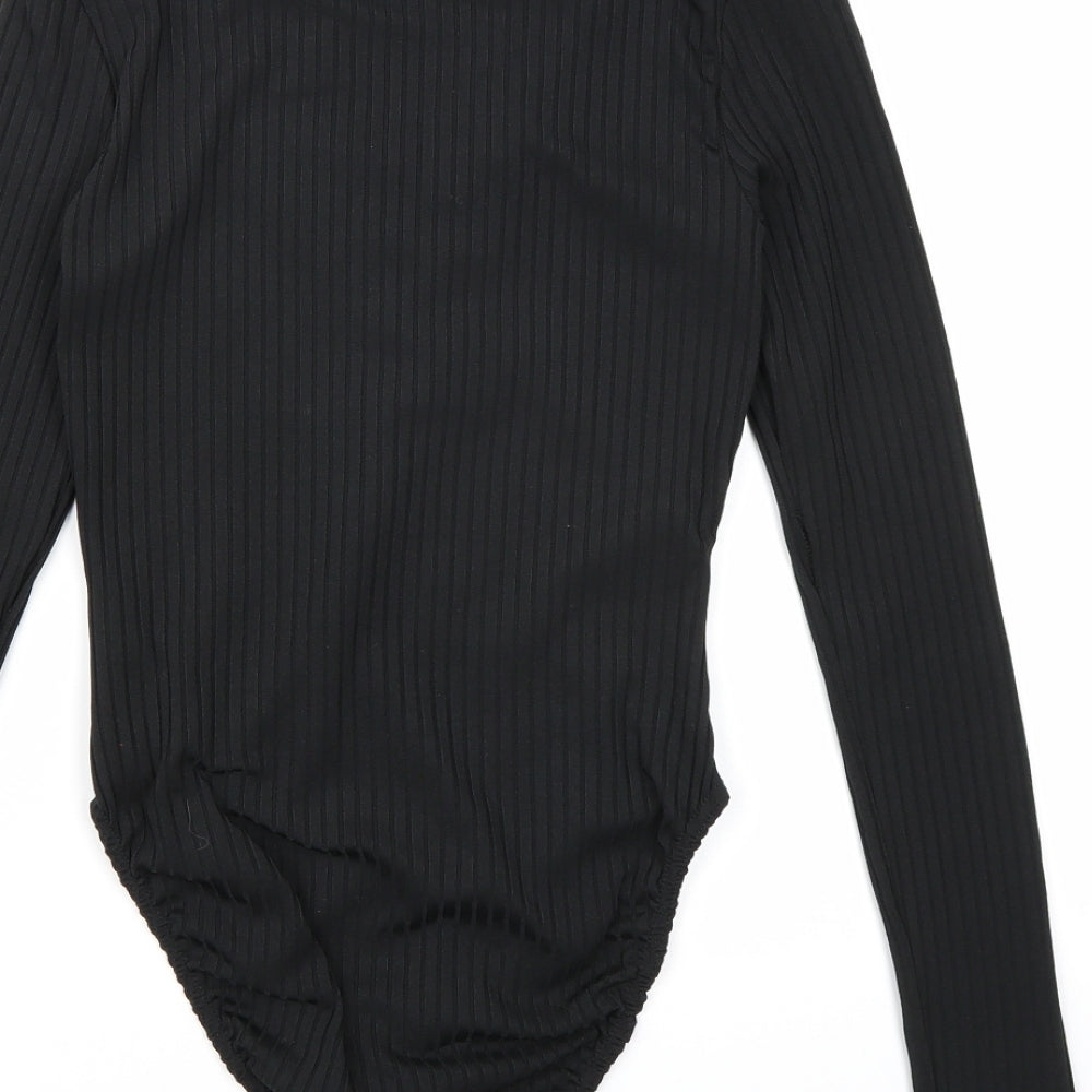 Missguided Womens Black Bodysuit One-Piece Size 8