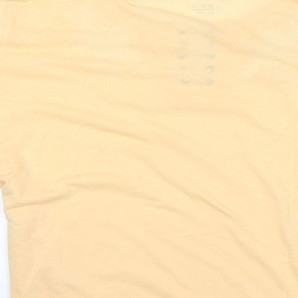 royal fashion Womens Yellow Basic T-Shirt Size M
