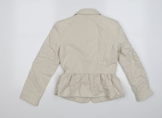 Mango Womens Beige Striped  Jacket Suit Jacket Size XS