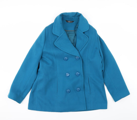 Womens UK Size 16 BM Blue Overcoat