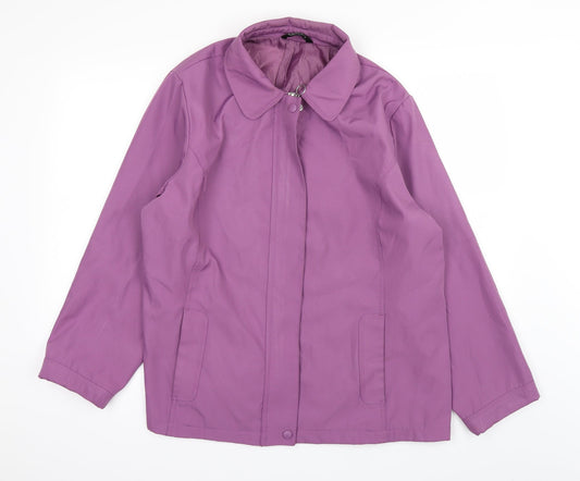 BM Womens Purple Windbreaker Coat Size L