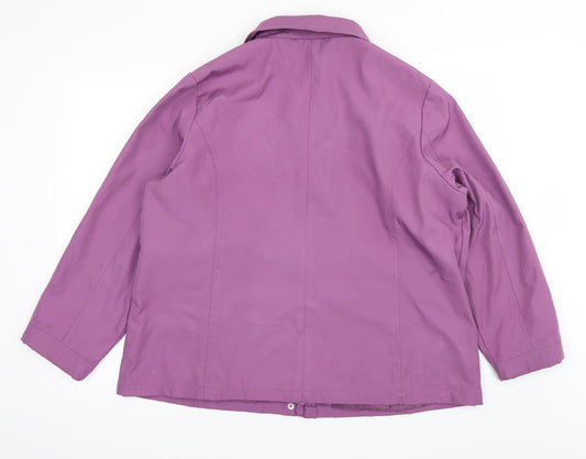 BM Womens Purple Windbreaker Coat Size L