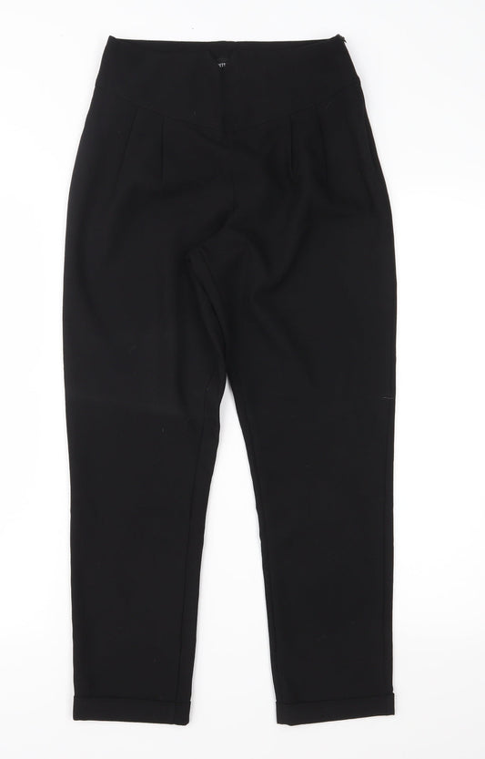 Womens UK Size 6 PRETTYLITTLETHING Regular Fit Black Trousers