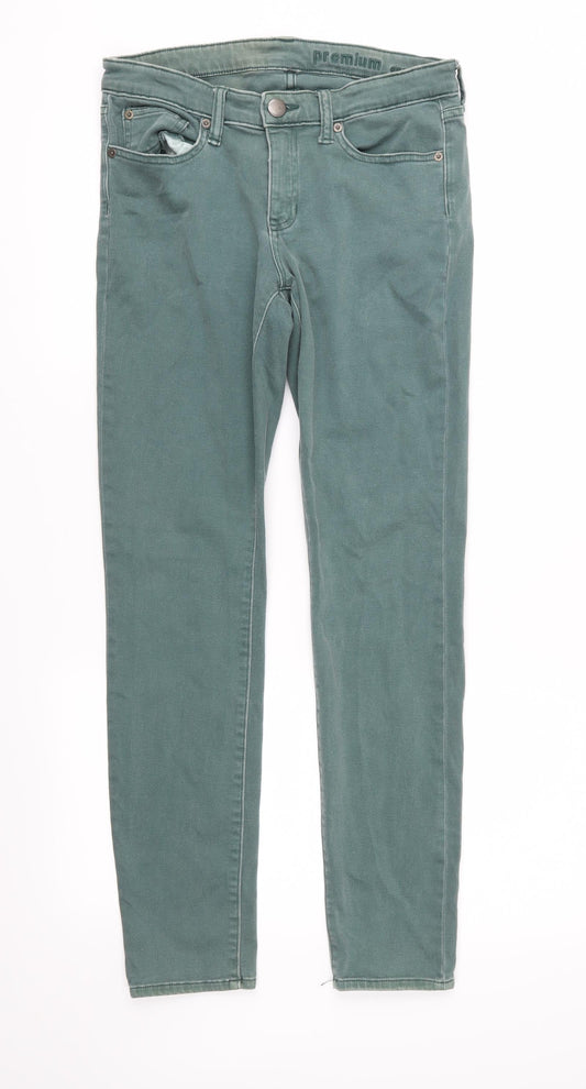 Womens UK Size 8 Gap Regular Fit Skinny Green Jeans