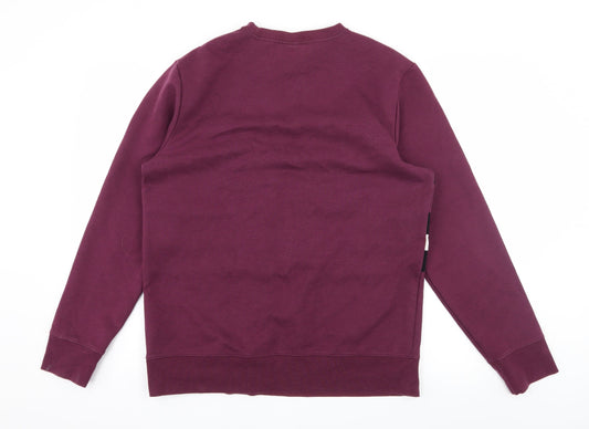 H&M Womens Purple Striped Jersey Pullover Sweatshirt Size M