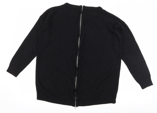 PEP & CO Womens Black Knit Pullover Jumper Size 8