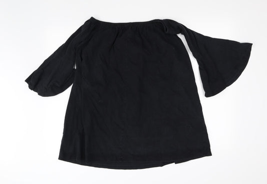 Womens UK Size 10 ASOS Black Basic Blouse