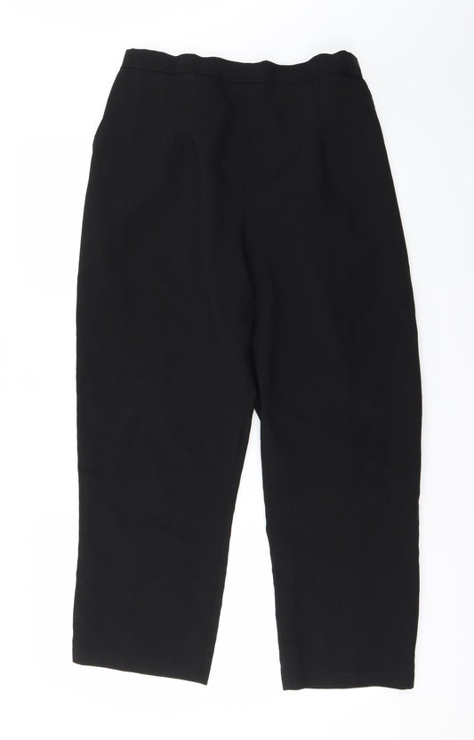 Womens UK Size 18 Preworn Regular Fit Black Trousers