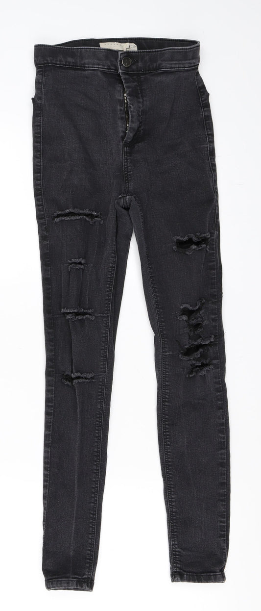 Womens UK Size 28 in Topshop Regular Fit Skinny Black Jeans
