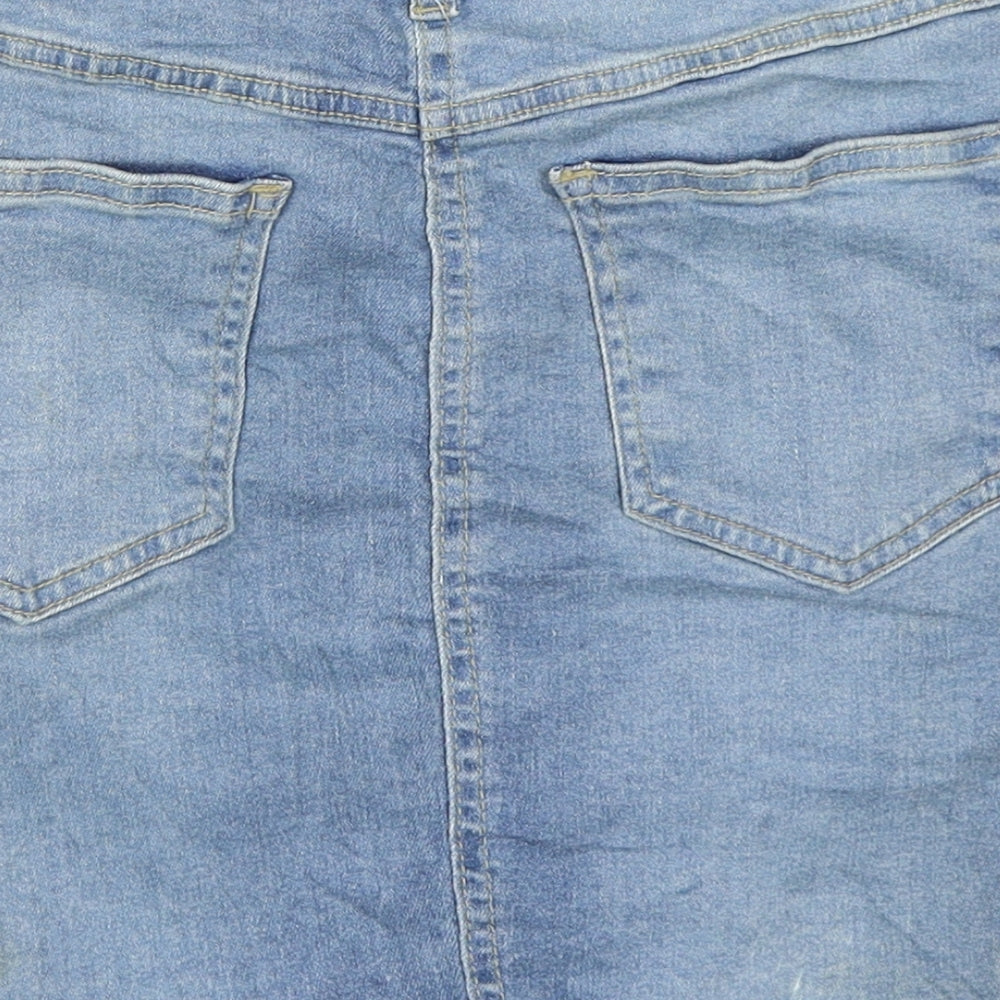 Parsian Womens Blue Denim Mini Skirt Size 10