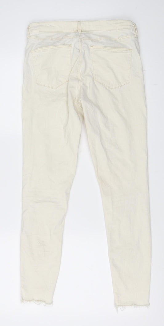 Topshop Womens Ivory Denim Skinny Jeans Size 30 in L30 in