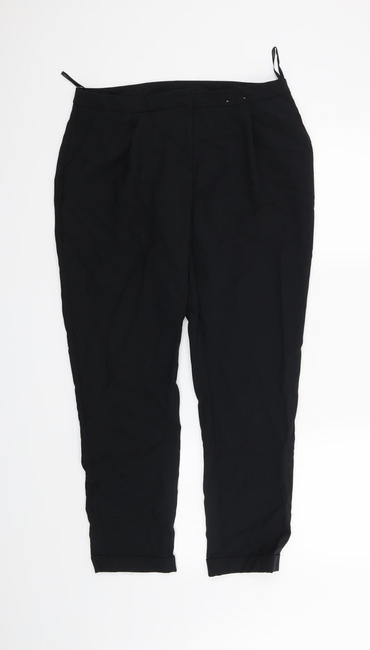 Womens UK Size 12 Dorothy Perkins Regular Fit Black Trousers