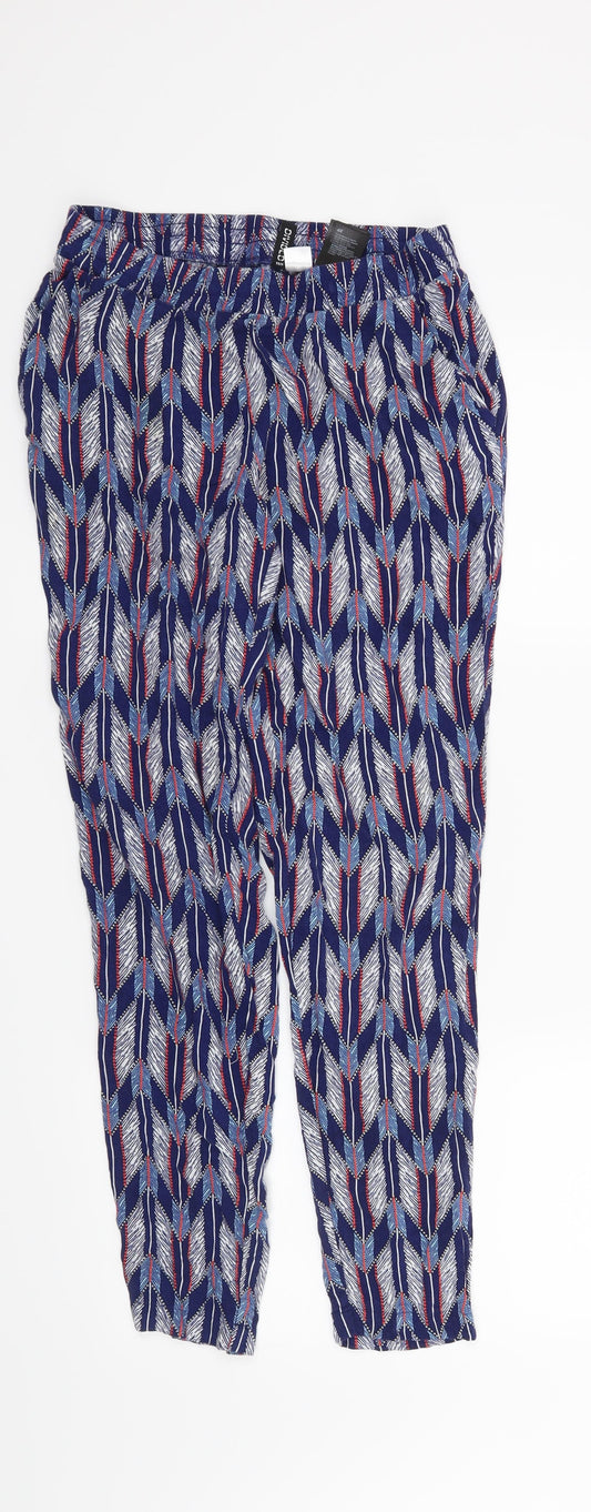 Womens UK Size 6 H&M Regular Fit Blue Trousers